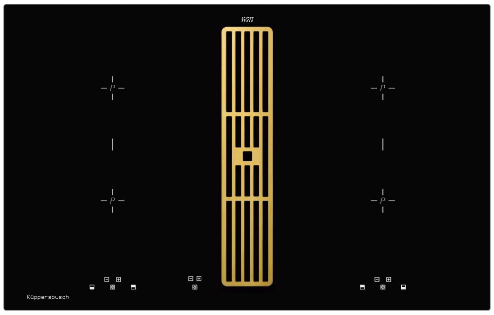 Индукционная варочная панель с вытяжкой Kuppersbusch KMI 8500.0 SR Gold (отгружается KMI 8500.0 SR+Z